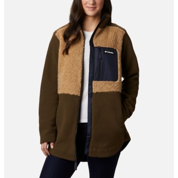 Columbia Ženske Jakne - Lodge Sherpa Full Zip Fleece Maslinasto Zelene Crne | GZFB-07284